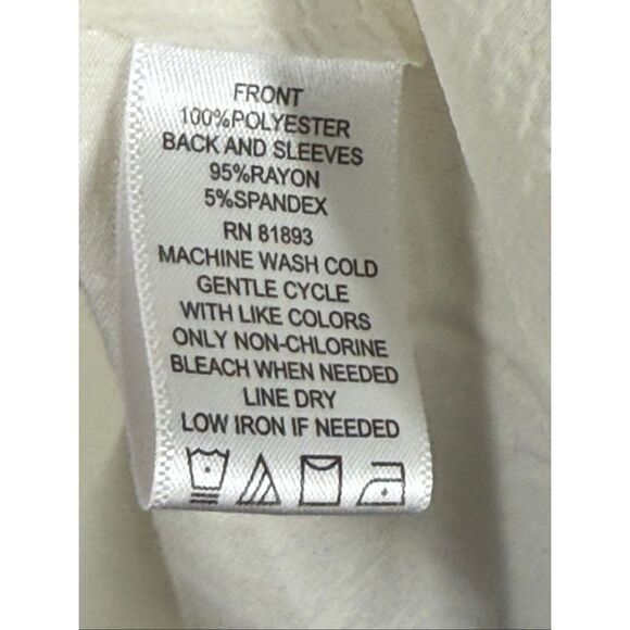 Box 1 H by Halston high low cream blouse size medium - Picture 7 of 10